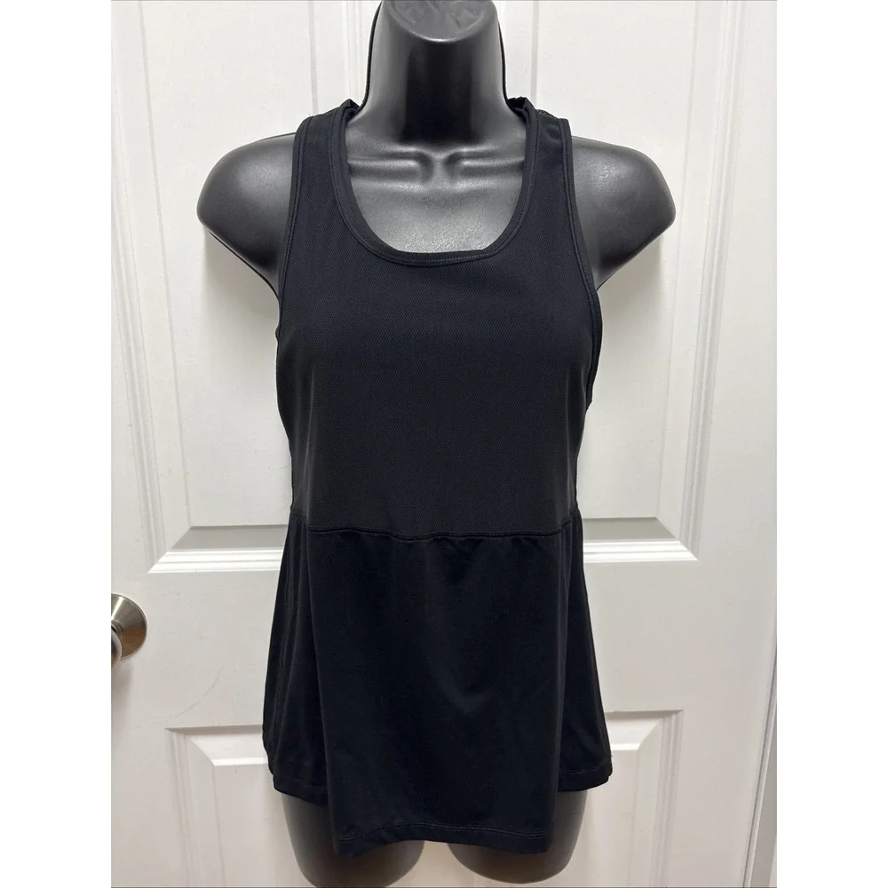 Lululemon Running In The City Tank Mesh Built In Bra Black Women's Racerback Top